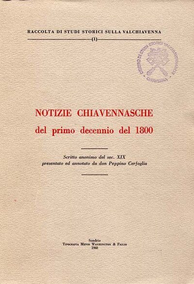 Notizie chiavennasche del primo decennio del 1800